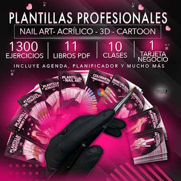 Plantillas profesionales para práctica de uñas