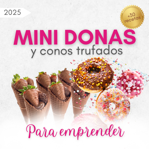Ebook para preparar mini donas y conos trufados