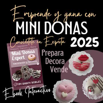 Ebook para aprender a preparar y decorar mini donas de forma profesional
